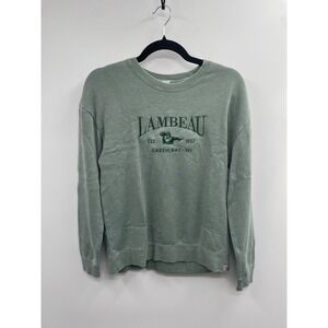 Techstyles Lambeau Field Sweatshirt Men Small Sage Green Fleece Embroidered NWT